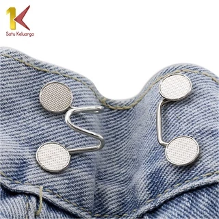 1K Kancing Jeans P145 P146 Kait Pengecil Lingkar Celana kebesaran Lepas Pasang Button Adjustable