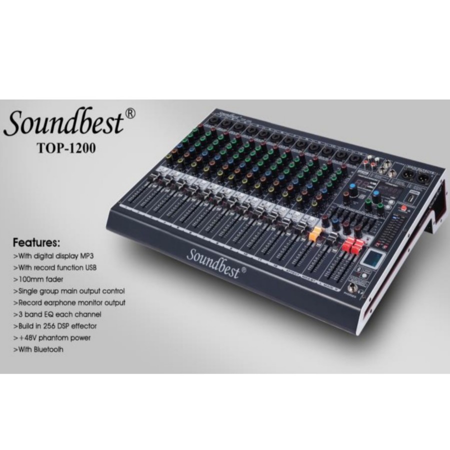 Jual Mixer SoundBest Top 1200 Original 12 Channel Bluetooth - USB ...