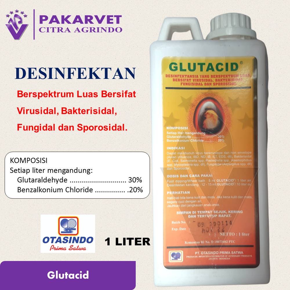 Jual GLUTACID 1 Liter Desinfektan Virusidal, Bakterisidal, Fungidal dan ...