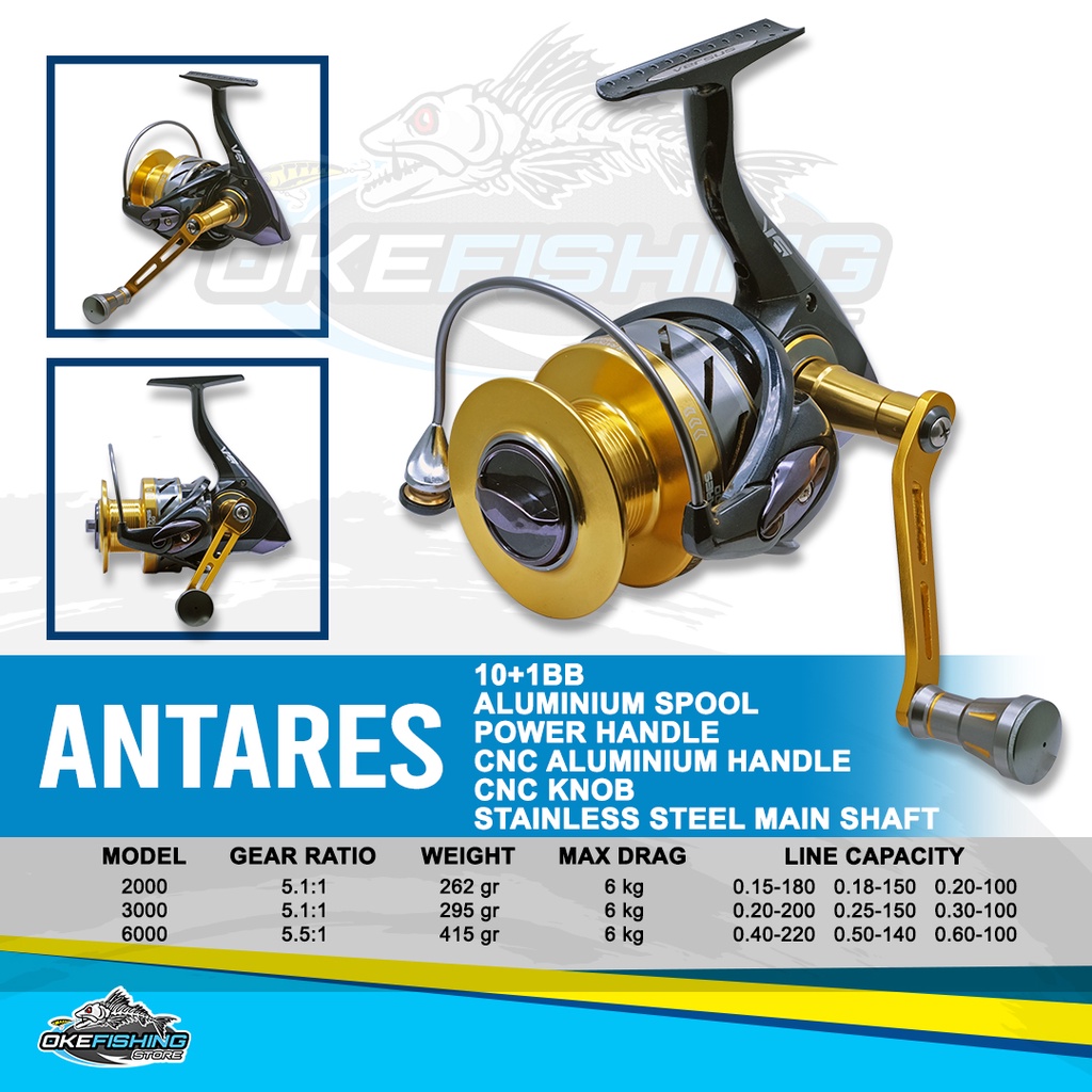 Jual Reel Pancing Versus ANTARES 11BB Power handle Aluminium Spool