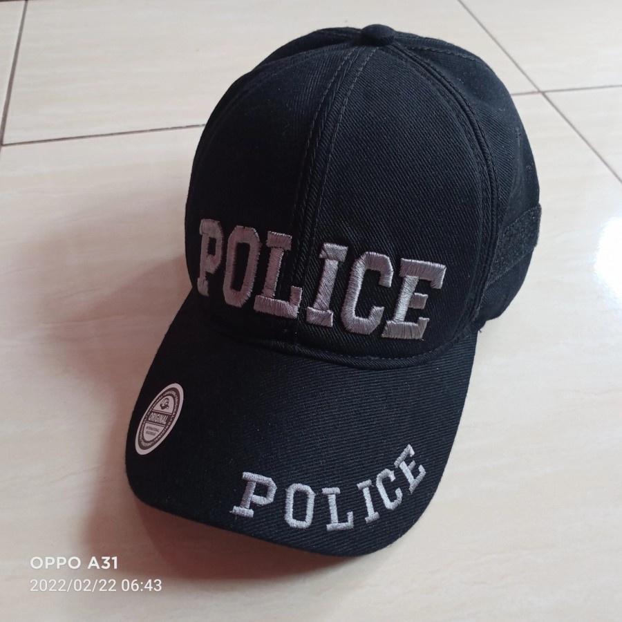 Jual topi tactical bordir police original Black | Shopee Indonesia