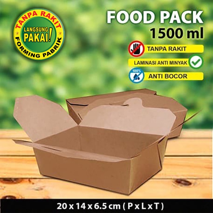 Jual Food Pack Box Pail Kraft Coklat Food Grade Ukuran Ml Pcs