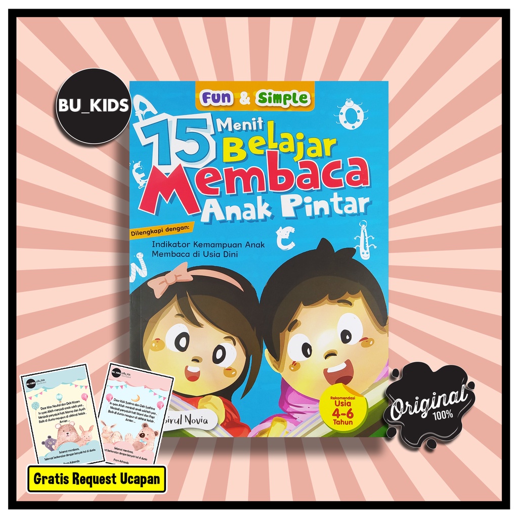 Jual Buku Belajar Membaca 15 Menit Anak Pintar Baca Tk Paud | Shopee ...