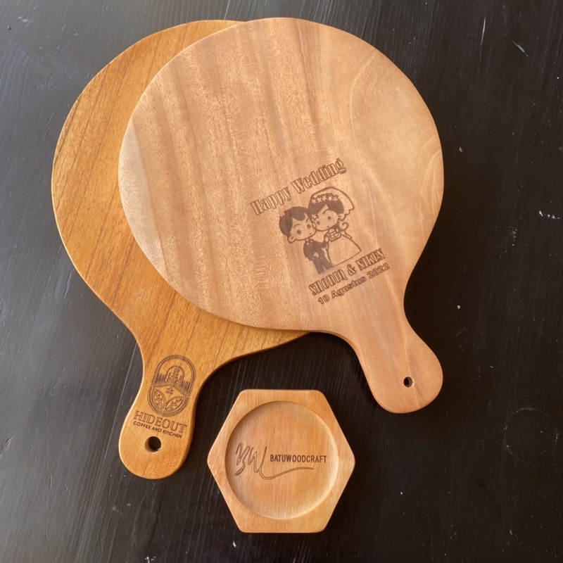 Jual Grafir Logo Talenan Kayu Pizza 25Cm Custom Grafir Wooden Cutting ...