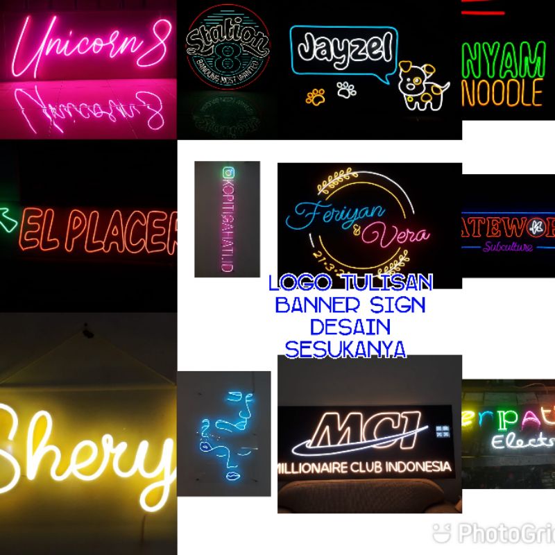 Jual Jual custom desain bebas sesukanya ukuran minimal 60x22cm neon 4d ...