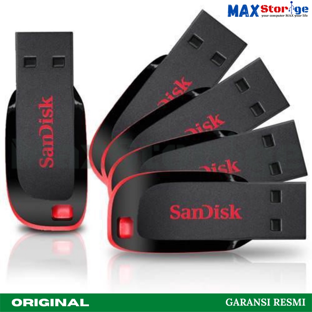Jual FLASHDISK SANDISK CRUZER BLADE CZ50 8GB 16GB 32GB 64GB 2.0 HITAM ...