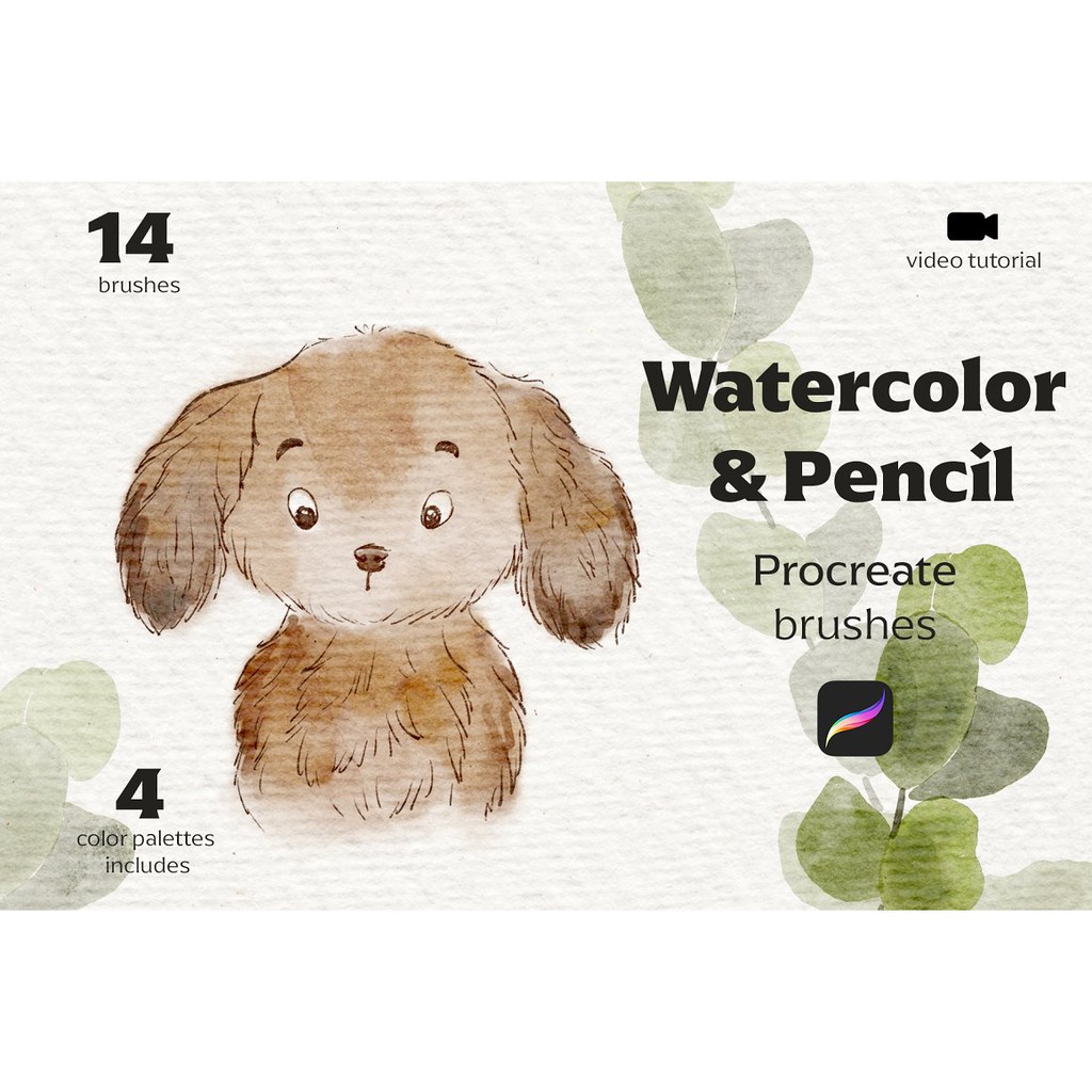 Jual Procreate Brush - Watercolor & Pencil Procreate Brushes with ...