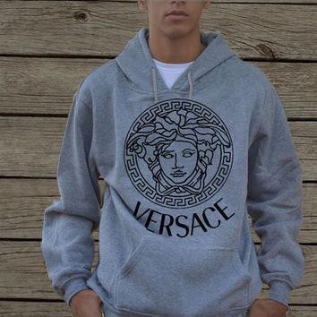 Versace on sale hoodie grey