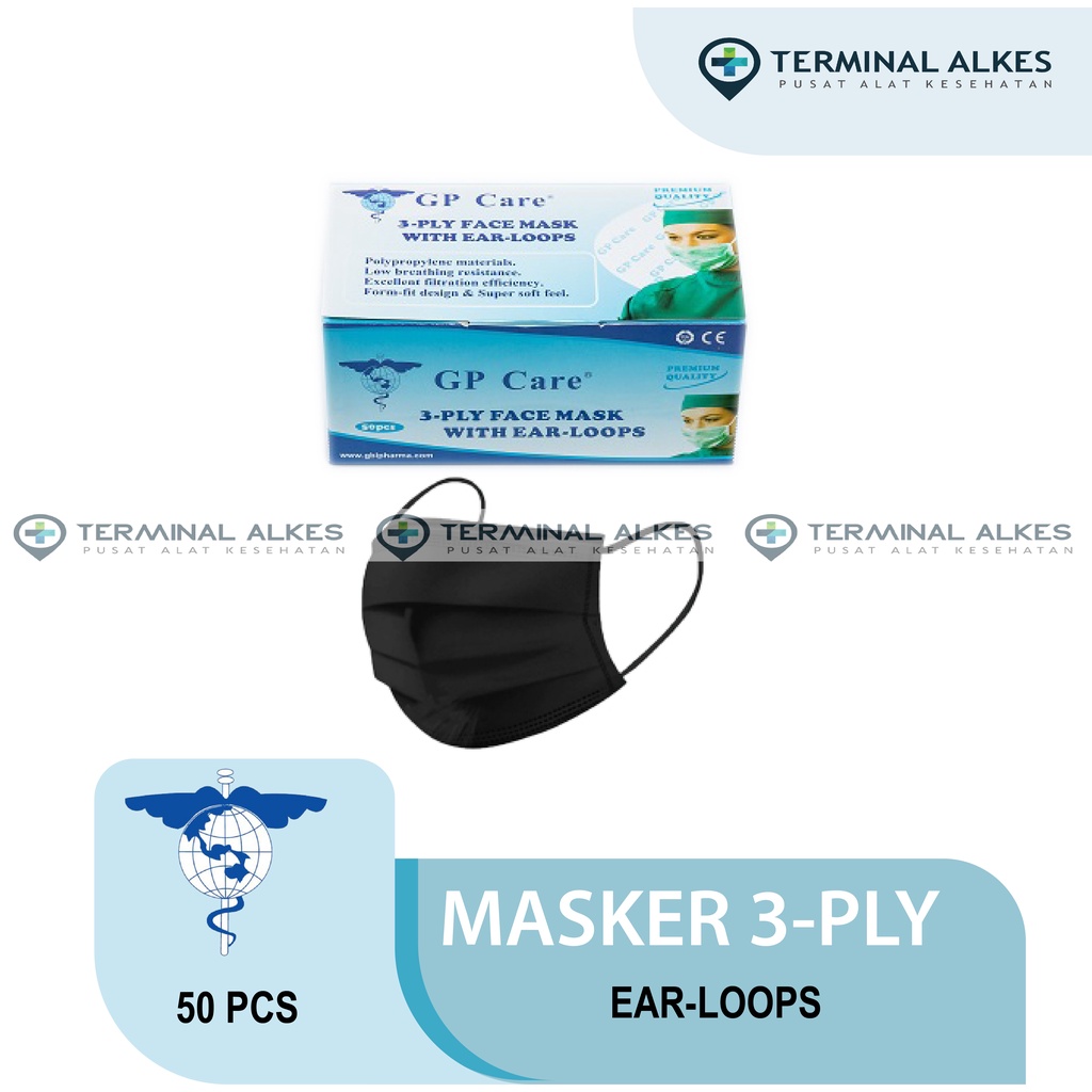 Jual MASKER 3-PLY EARLOOPS 50PCS GP CARE | Shopee Indonesia