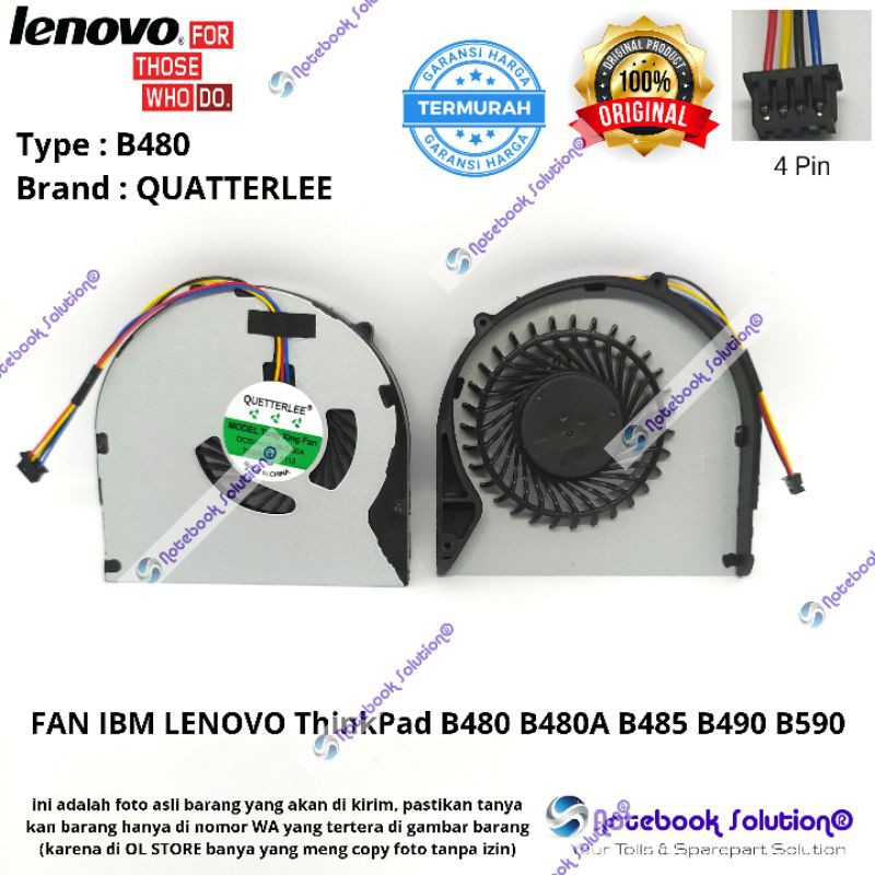 Jual Kipas Cooling Fan Lenovo B480 B480A B485 B490 B590 M490 M495 ...