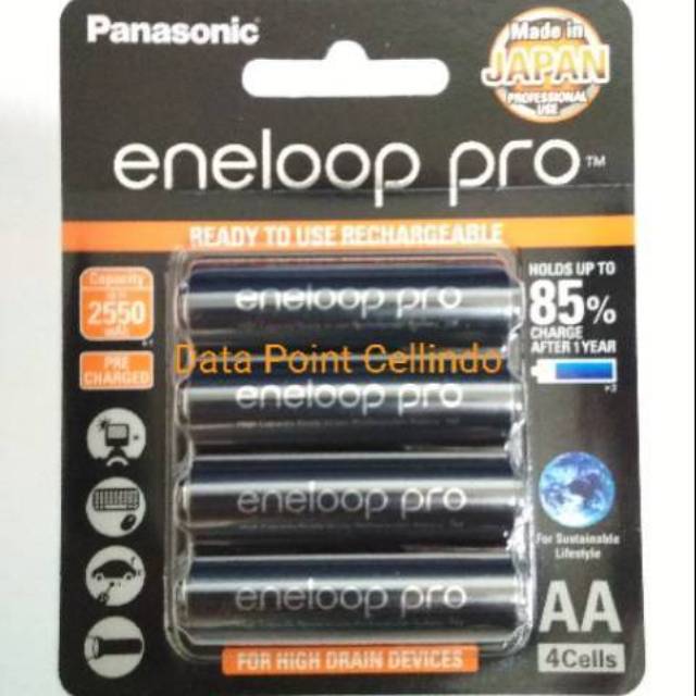 Eneloop Pro - Set di 4 batterie ricaricabili, 2500 mAh, AA Ni-MH