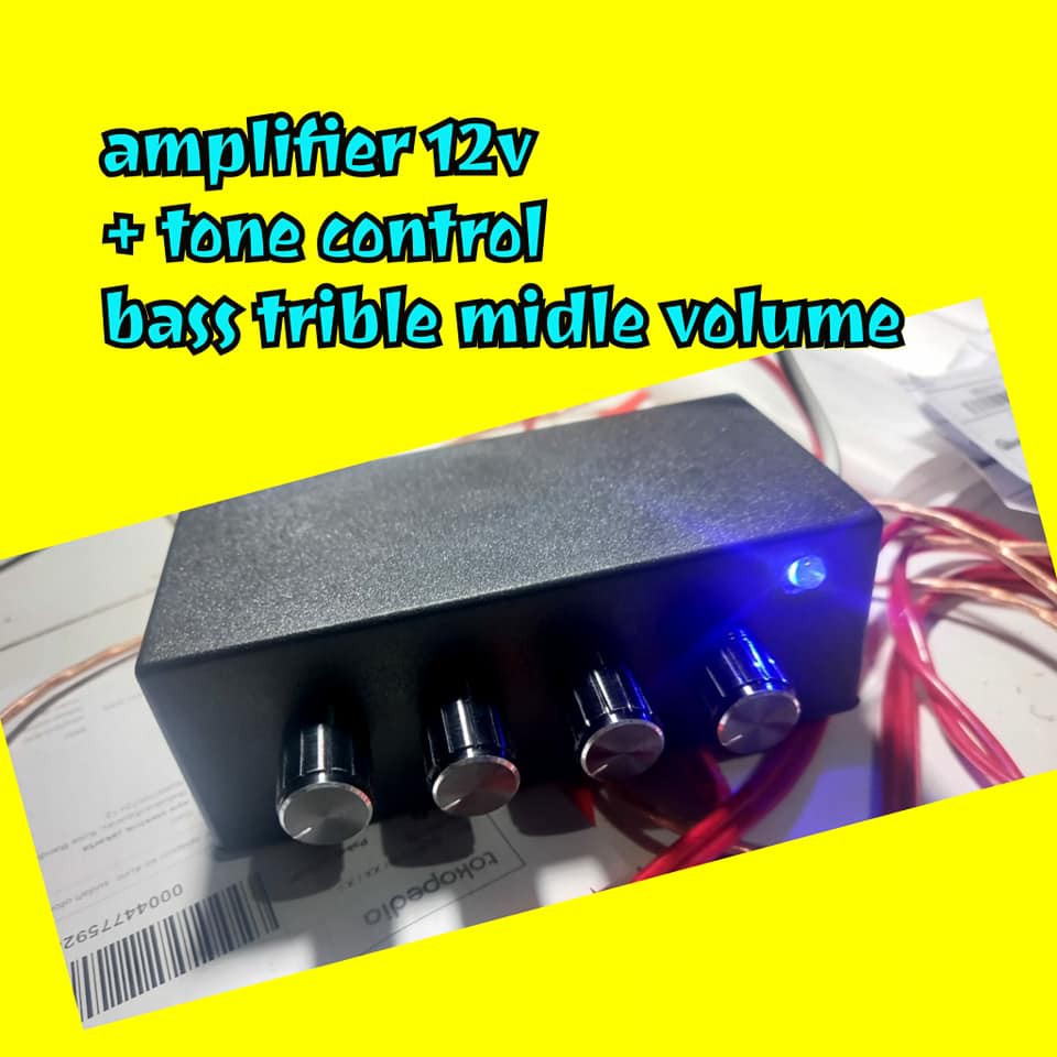 Jual Ampli Mini 12v + Tone Control Volume Bass Trible Dan Midle ...