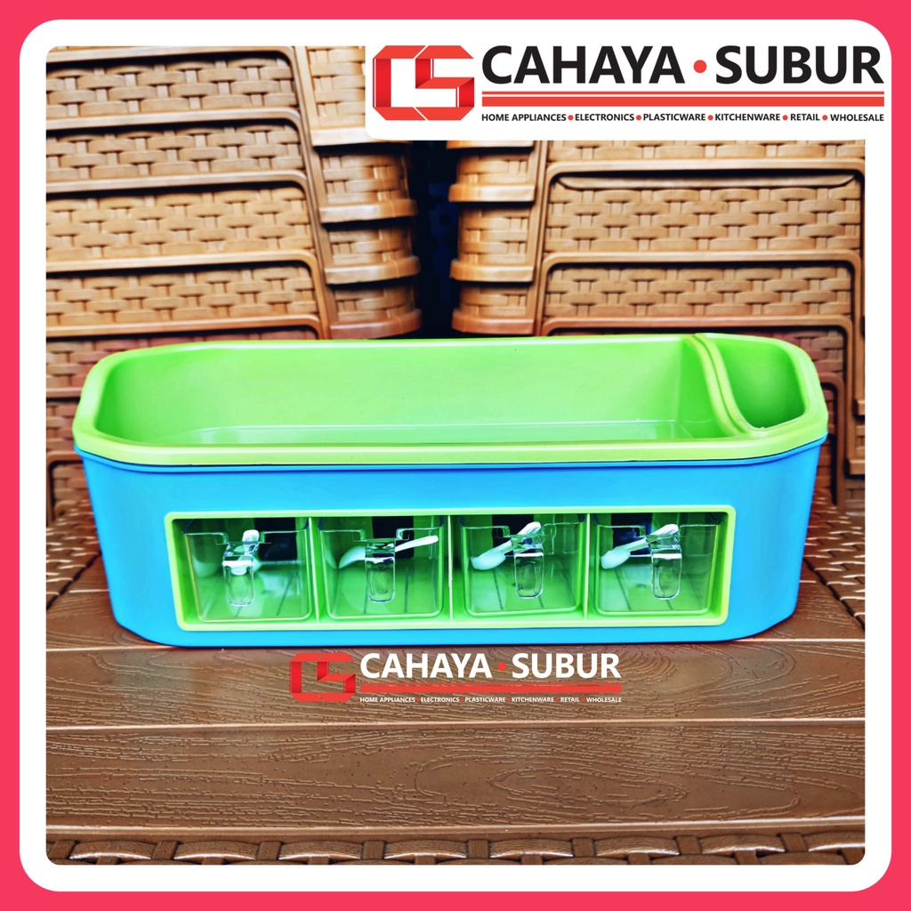 Jual Tempat Bumbu Dapur Multifungsi 4 Slot + Rak Serbaguna Premium ...