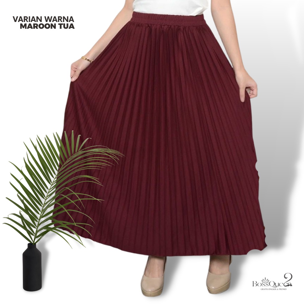 Jual Rok Plisket Premium Tebal 100 Originalrok Plisket Premium Jumbo M Fit Xxl Rok Rempel 6655