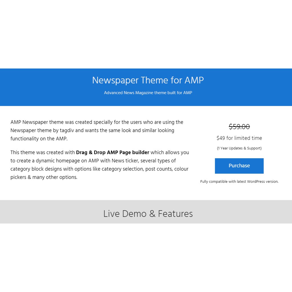Jual Theme Newspaper Built For AMP Versi 2.0.18 (AMP for WP) | Shopee ...