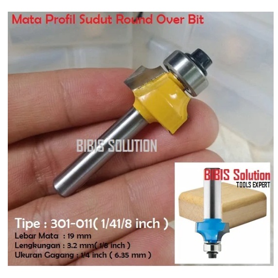 Jual Mata Profil Sudut Lengkungan Sisi Tepi Kayu Round Over Bit Mata