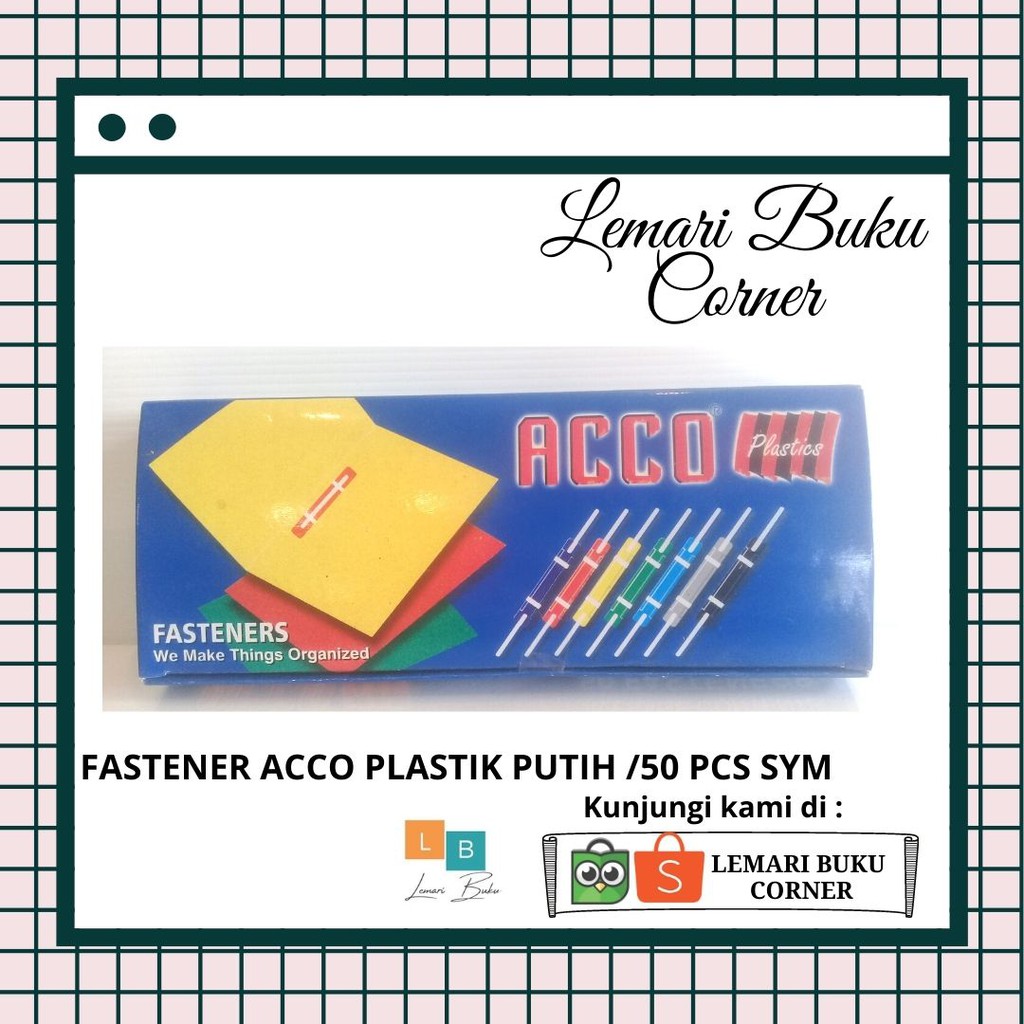 Jual FASTENER ACCO PLASTIK PUTIH /50 PCS SYM | Shopee Indonesia