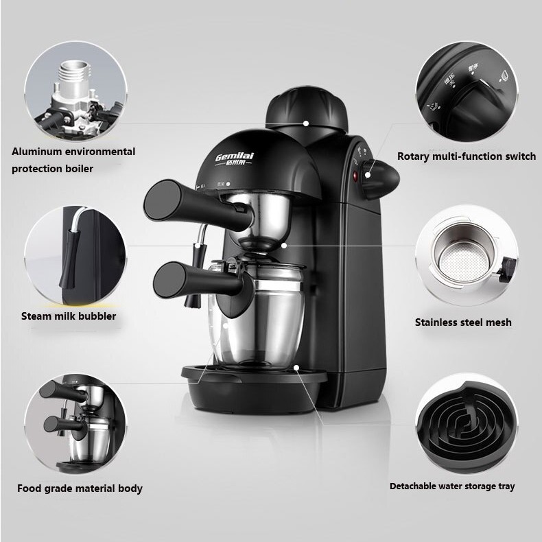 Jual Mesin Kopi Semi Automatic / Espresso Coffe Machine 240ml | Shopee ...