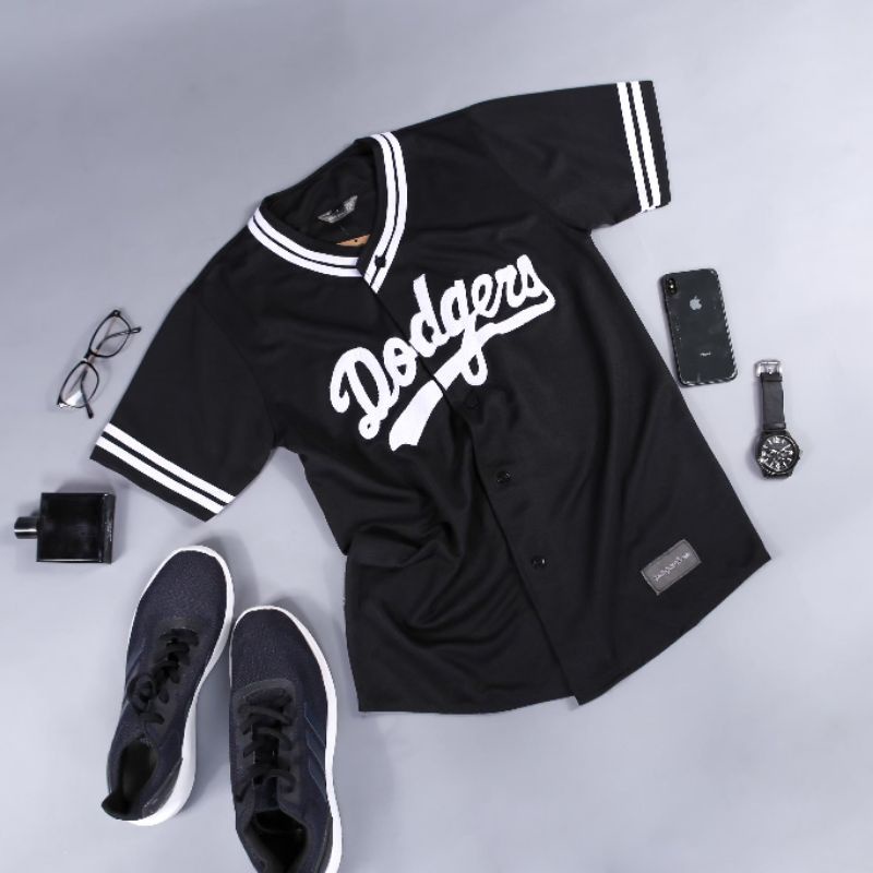Jual Baju baseball dodgers hitam