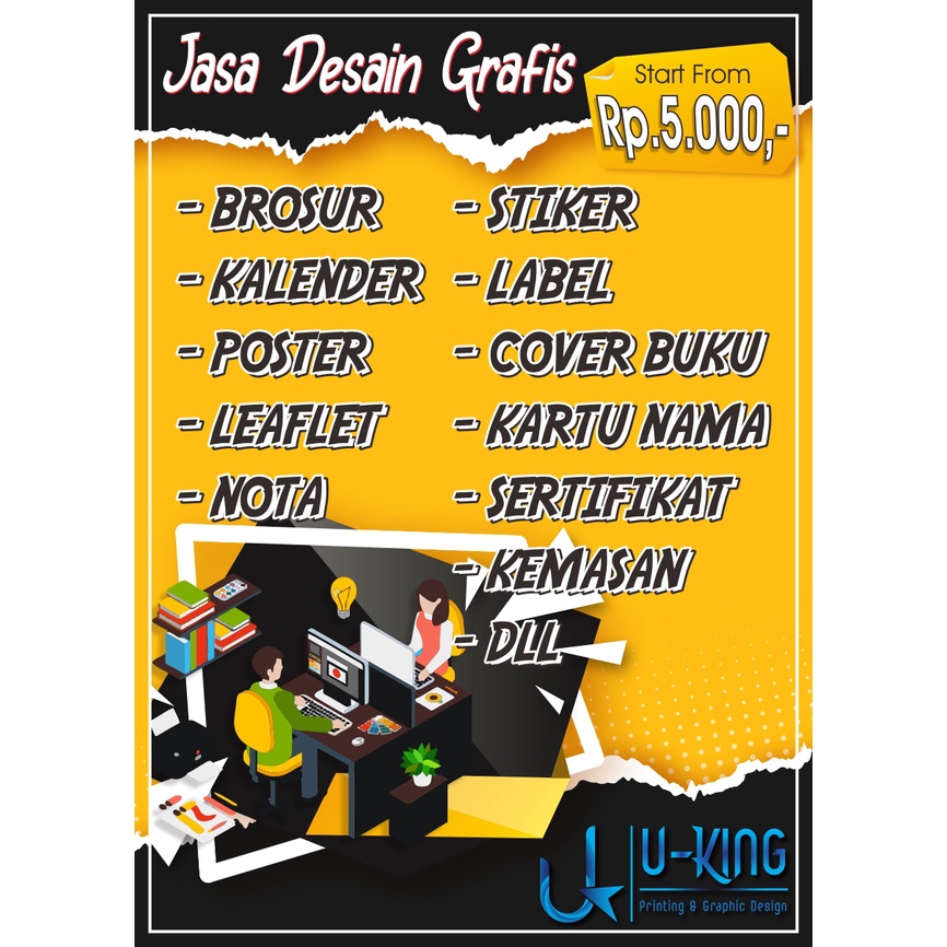 Jual JASA DESAIN Banner Stiker Nota Kartu Nama Label Stiker Brosur Poster Dll Shopee