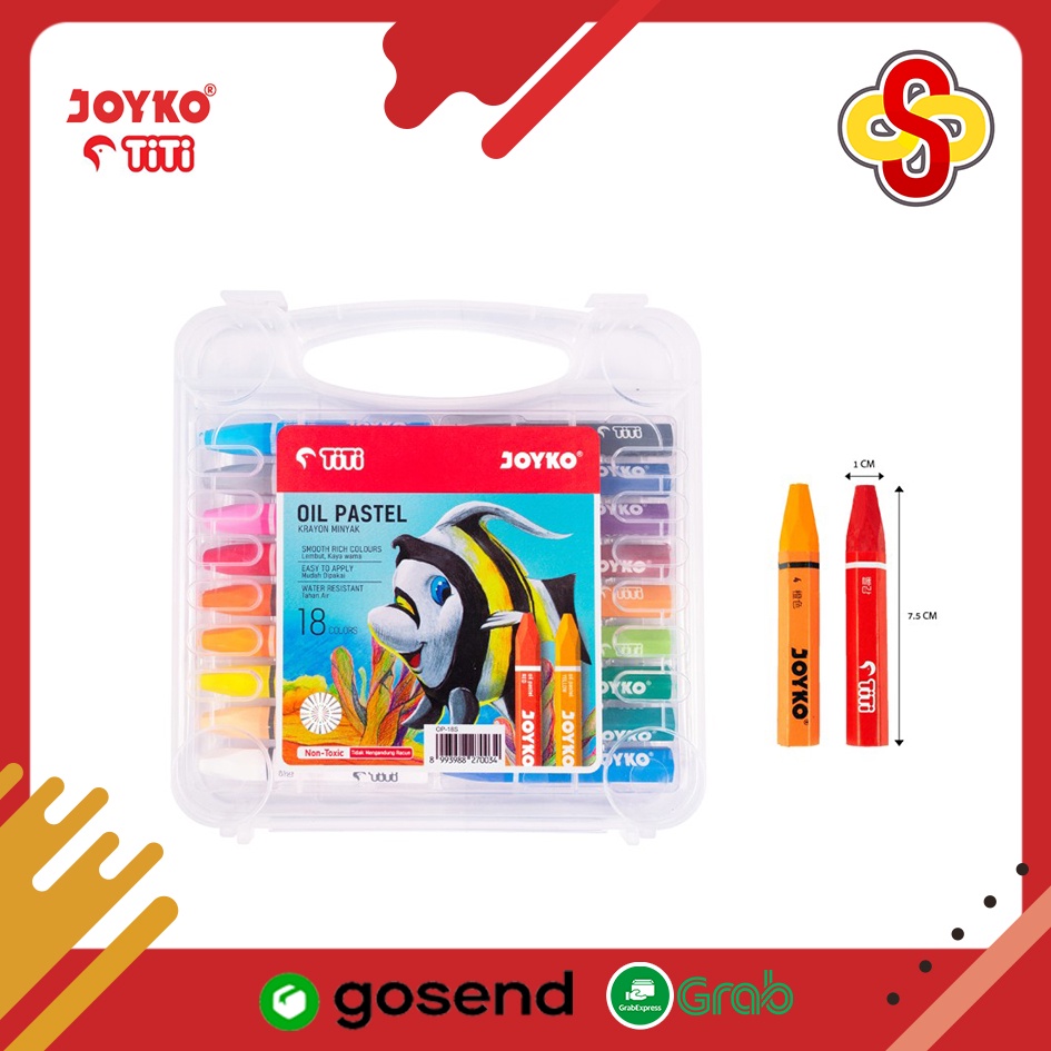Jual Crayon / Krayon Oil Pastel Joyko 18 Warna Shopee Indonesia