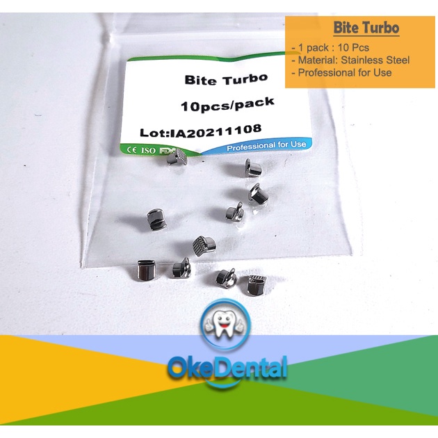 Orthodentalusa Corp Bite Turbo Stops - 10 Pieces Per Bag For Orthodontic Dentistry