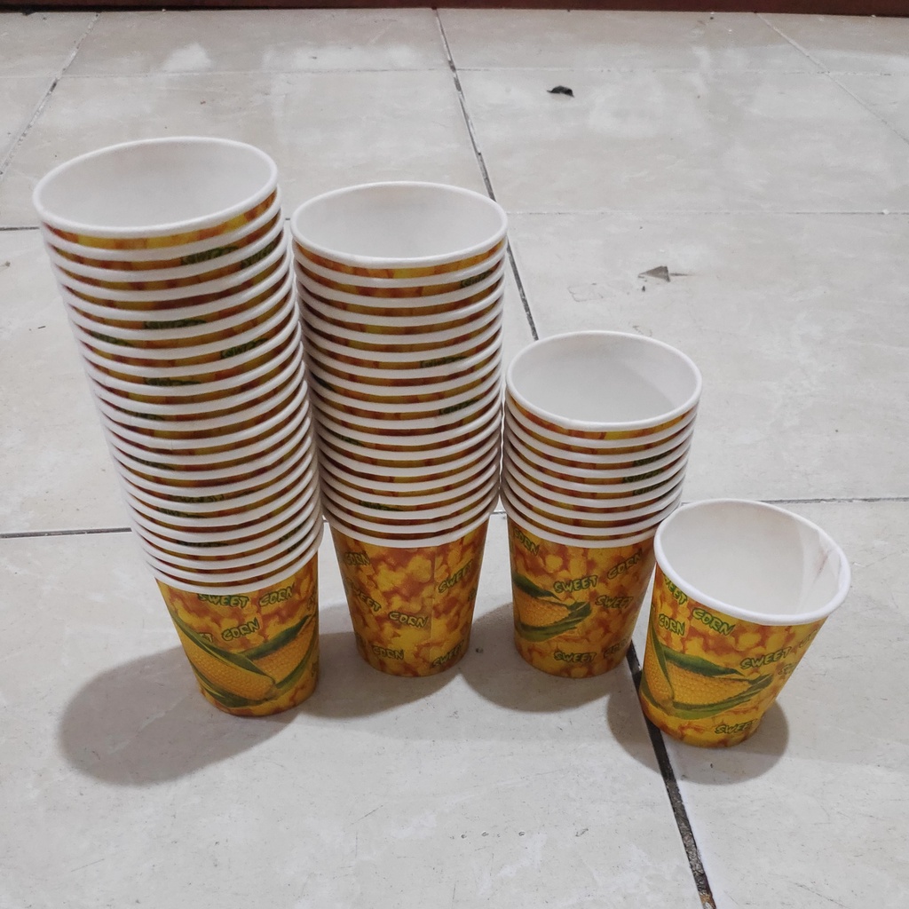 Jual Papercup jagung (isi 50 pcs), Paper Cup Jagung, Gelas jagung ...