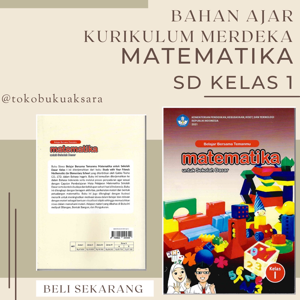 Jual BUKU SISWA KURIKULUM MERDEKA MATA PELAJARAN MATEMATIKA KELAS 1 | Shopee Indonesia