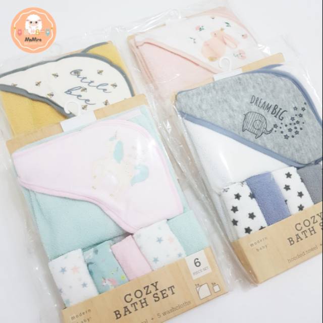 Jual [MMO103] Baby Bath Towel Set Gift Set Handuk Washlap Bayi Shopee