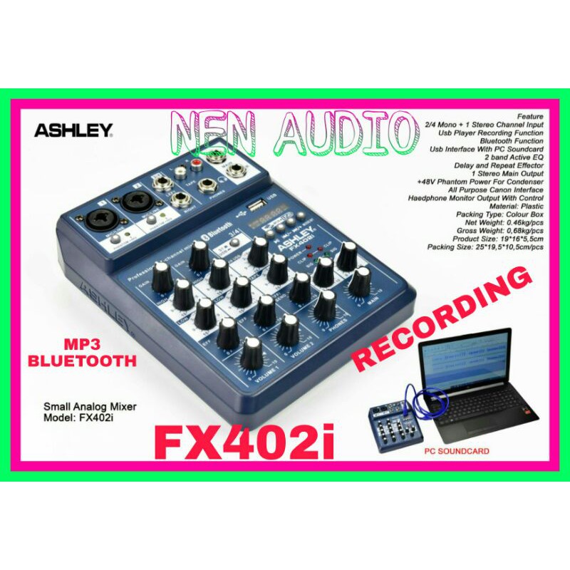 Jual Mixer Ashley FX402i original Mp3 bluetooth Recording pc soundcard Shopee Indonesia