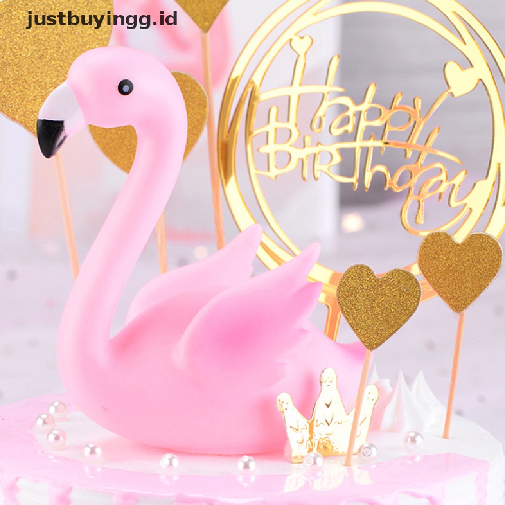 Jual Topper Kue Desain Flamingo Warna Pink Untuk Dekorasi Pesta Ulang