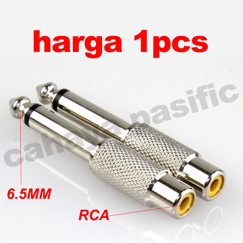 Jual Converter besi Jack 6.5mm Mono To RCA Sambungan Jek Mic Gitar