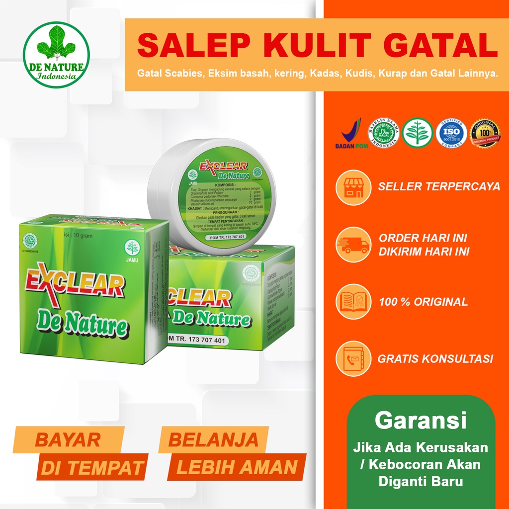 Jual Salep Exclear Asli Herbal De Nature Salep Obat Gatal Eksim Scabies ...