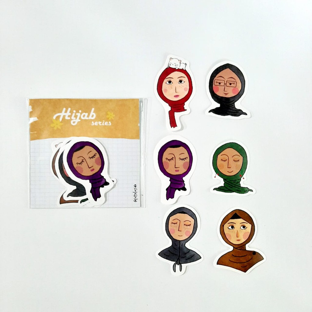 Jual Stiker Aesthetic Tema Hijabers Muslimah Berhijab untuk Jurnal ...