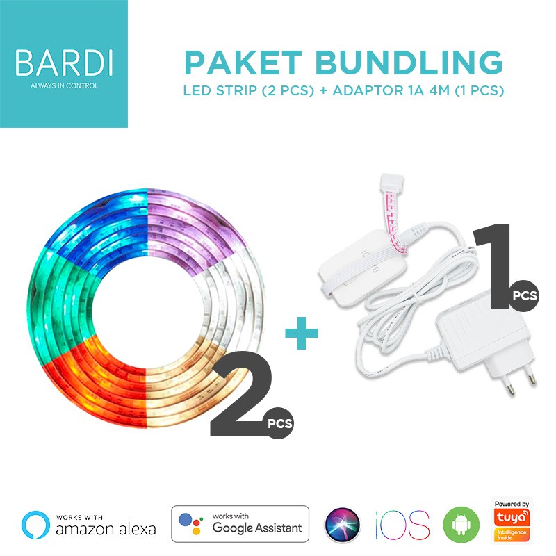 Jual Bardi Bundling Led Strip Rgbww Wifi M Adaptor M Lampu Tidur Belajar Party Ambience