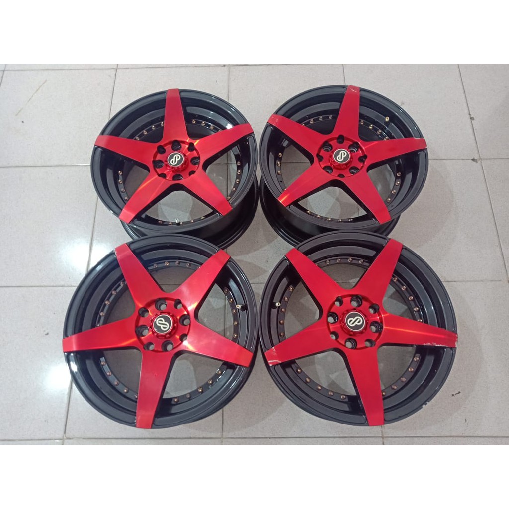 Jual Velg Mobil Bekas Racing Adv Ring X X X Black Redd Untuk Brio Baleno Avega