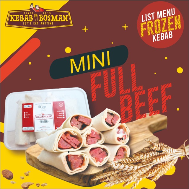 Jual BOSMAN Kebab Bosman Mini Full Daging Sapi isi 8 | Shopee Indonesia