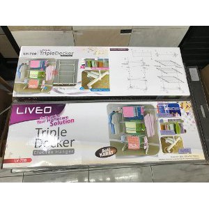 Jual LIVEO LV708 JEMURAN LANTAI TRIPLE DECKER CLOTHES HANGER Terbaik ...