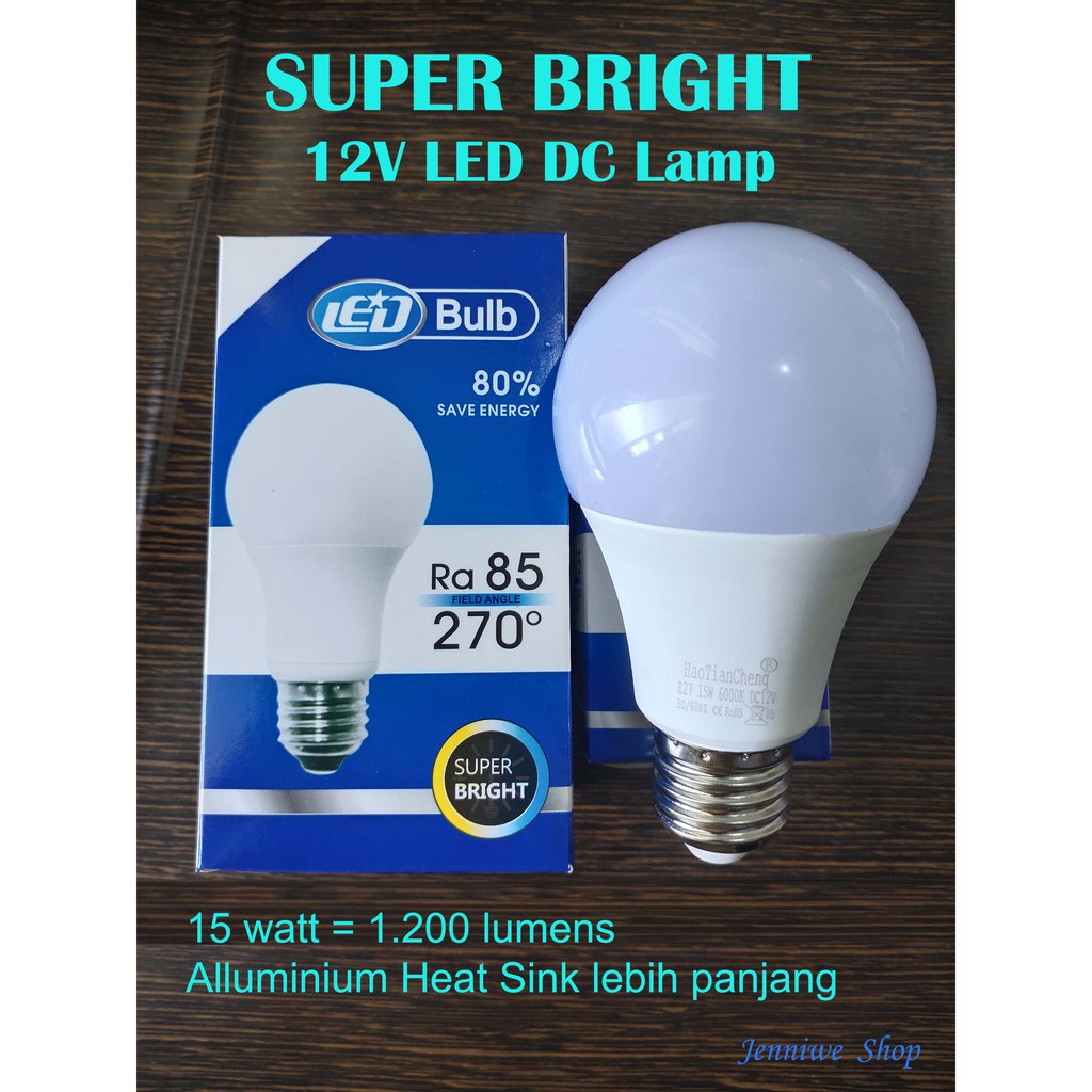 Jual Lampu Bohlam Led Dc V Watt E Bulb Volt W Lampu Untuk Aki Solar Panel Panel