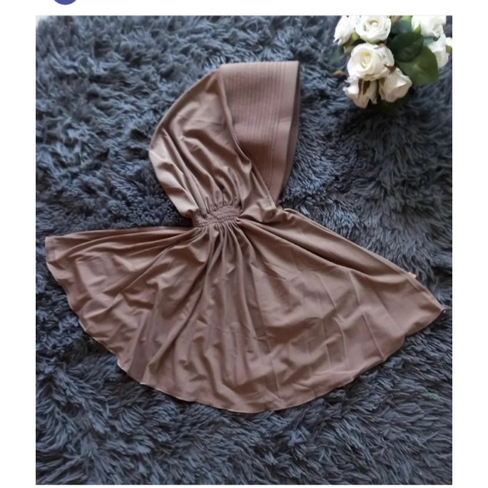 Hijab isntan ful karet leher/jilbab bergo instan ful karet dibagian leher/hijab seragam/hijab pns