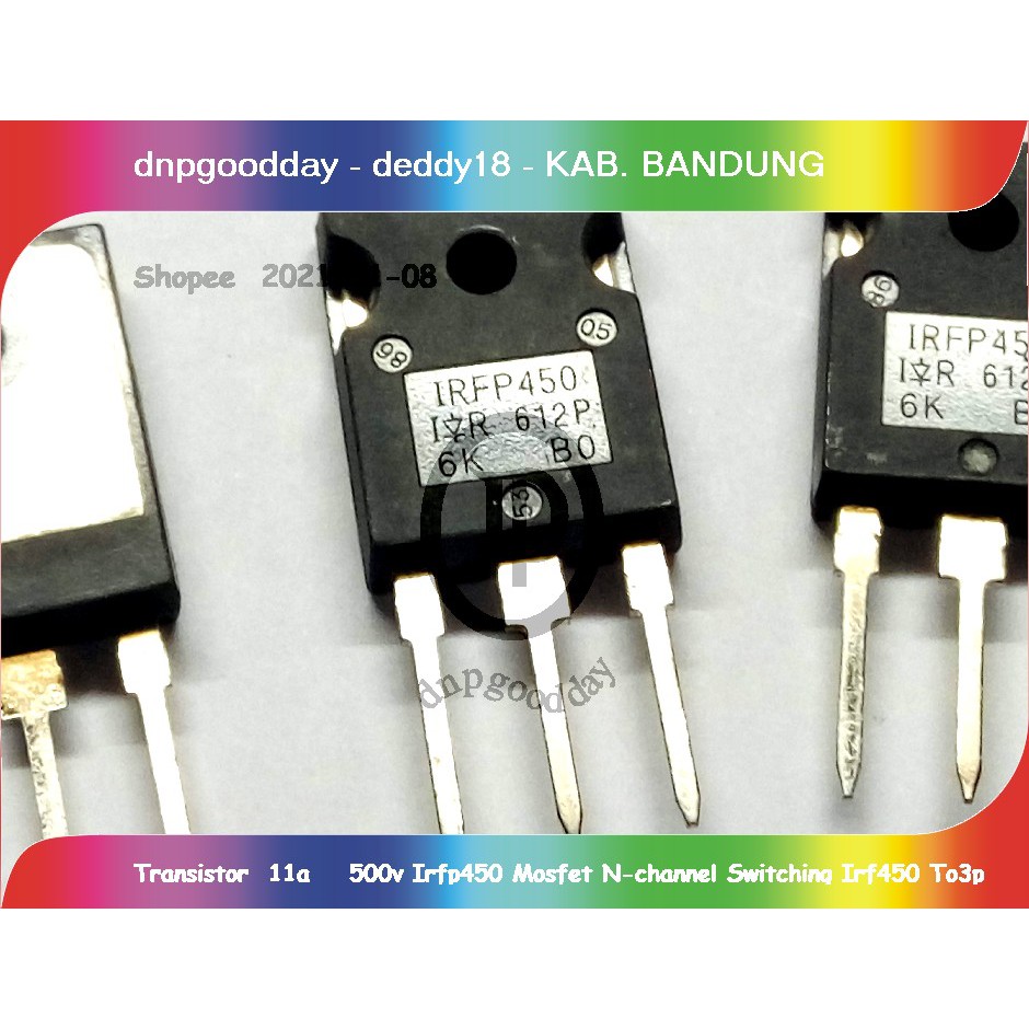 Jual Transistor 11a 500v Irfp450 Mosfet N-channel Switching Irf450 To3p ...