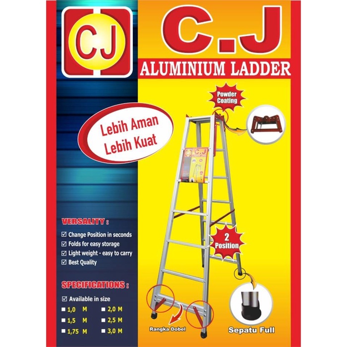 Jual TANGGA lipat 2M (TEBAL)/Aluminium/Surabaya | Shopee Indonesia
