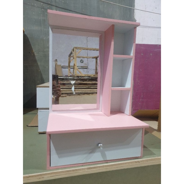 Jual meja rias Mini 40x60 motif pink!! promo diskon | Terbaru | Shopee ...