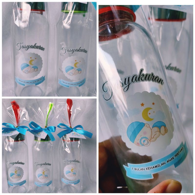 Jual Botol + stiker + kemas plastik souvenir aqiqah baby born shower ...