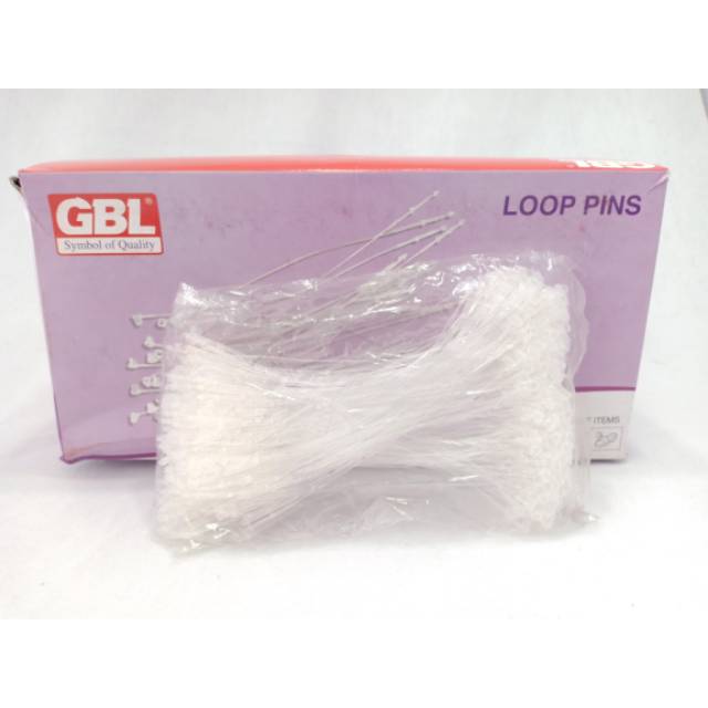 Jual Loop pin / loopin / string pin / strimpin GBL (isi 500) putih ...