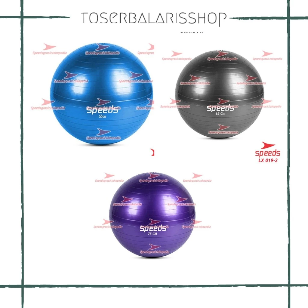 Gymball Speeds Bola Gym / Bola Yoga Fitness Alat Olah Raga+Pompa | AutoStock