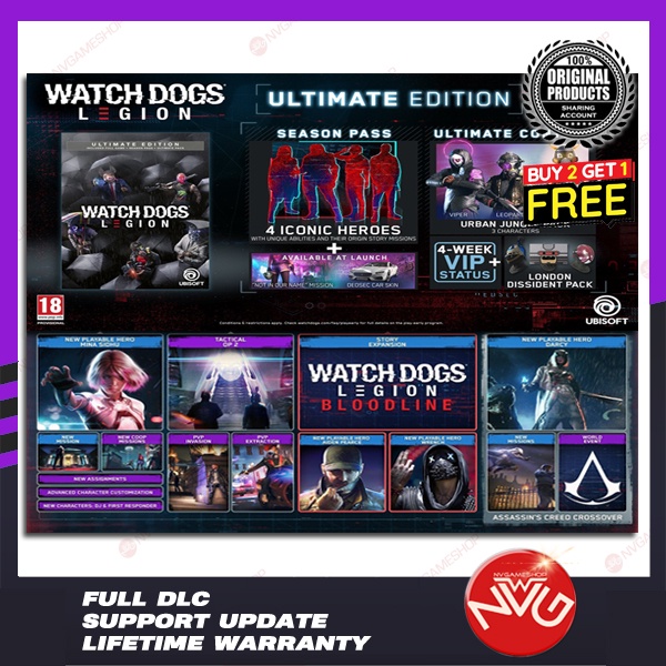 Jual PC Original Watch Dogs Legion Ultimate Edition ALL DLC | Shopee ...