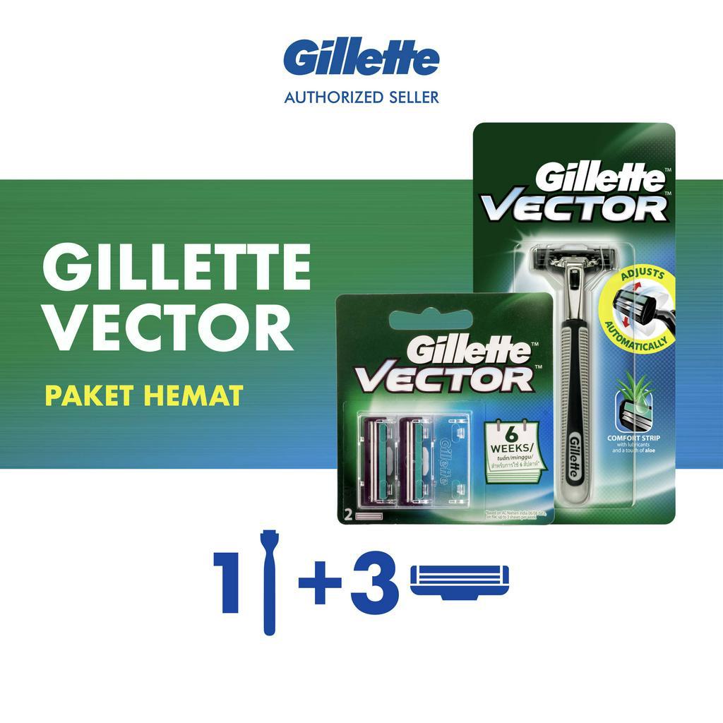 Jual Gillette Vector Razor Alat Cukur & Refill 2 pcs | Shopee Indonesia