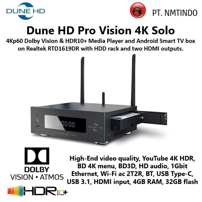 Jual Dune HD Pro Vision 4K Solo Dolby Vision HDR10 Plus & Android Smart ...