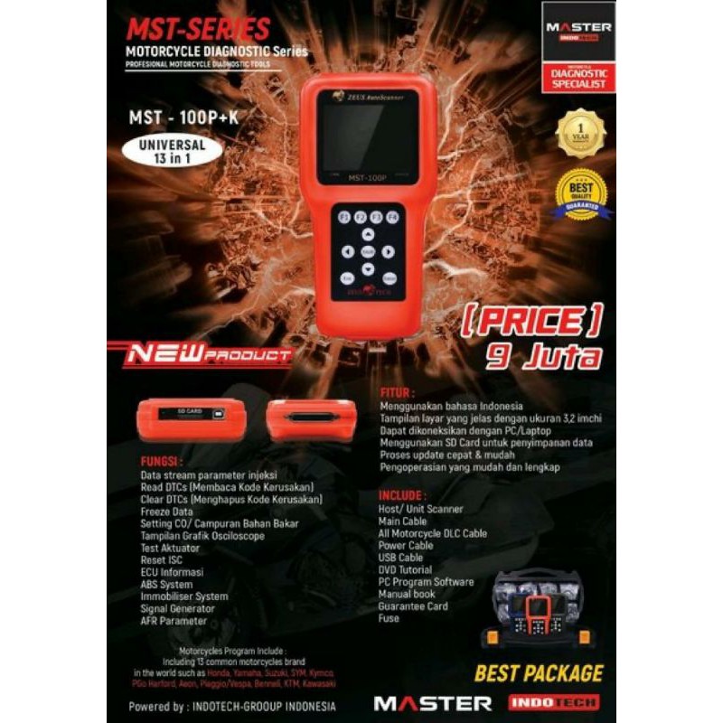 Jual SCANNER MOTOR INJEKSI MST 100P ORANGE 14 in 1 | Shopee Indonesia